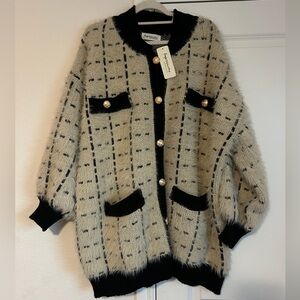 Tweed look sweater dress